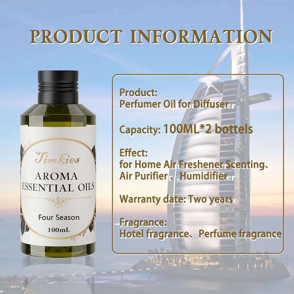 Aroma Diffuser Essential Oil Hotel Scent 200ML for Home Office SPA Car Fragrance Oil Perfume Oil Ritz Carlton Burj Al Arab
