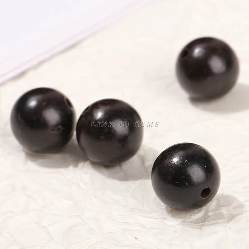 50 Pcs/lot Natural Wooden Bead Black Sandalwood Ebony Beads 6 8 10 12 15mm For Jewelry Making Diy Necklace Bracelet Accessory