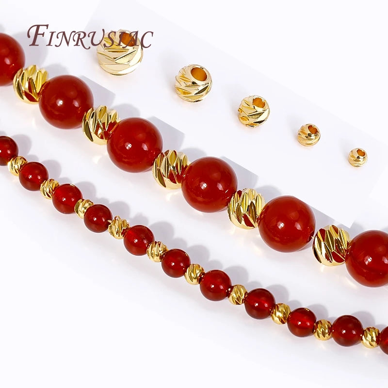 18K Gold Plated Spacer Beads 2.5-6mm Round Beads for Jewelry Making