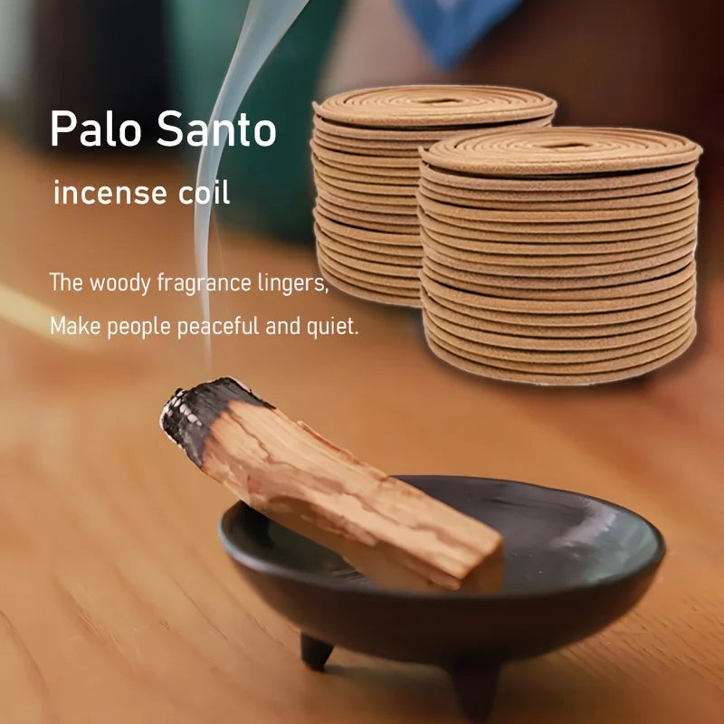 Palo Santo Flavored High-Quality Classic Spiral Incense, 6.3cm Diameter Pure Handmade Coil Incense, Traditional Handmade Method,