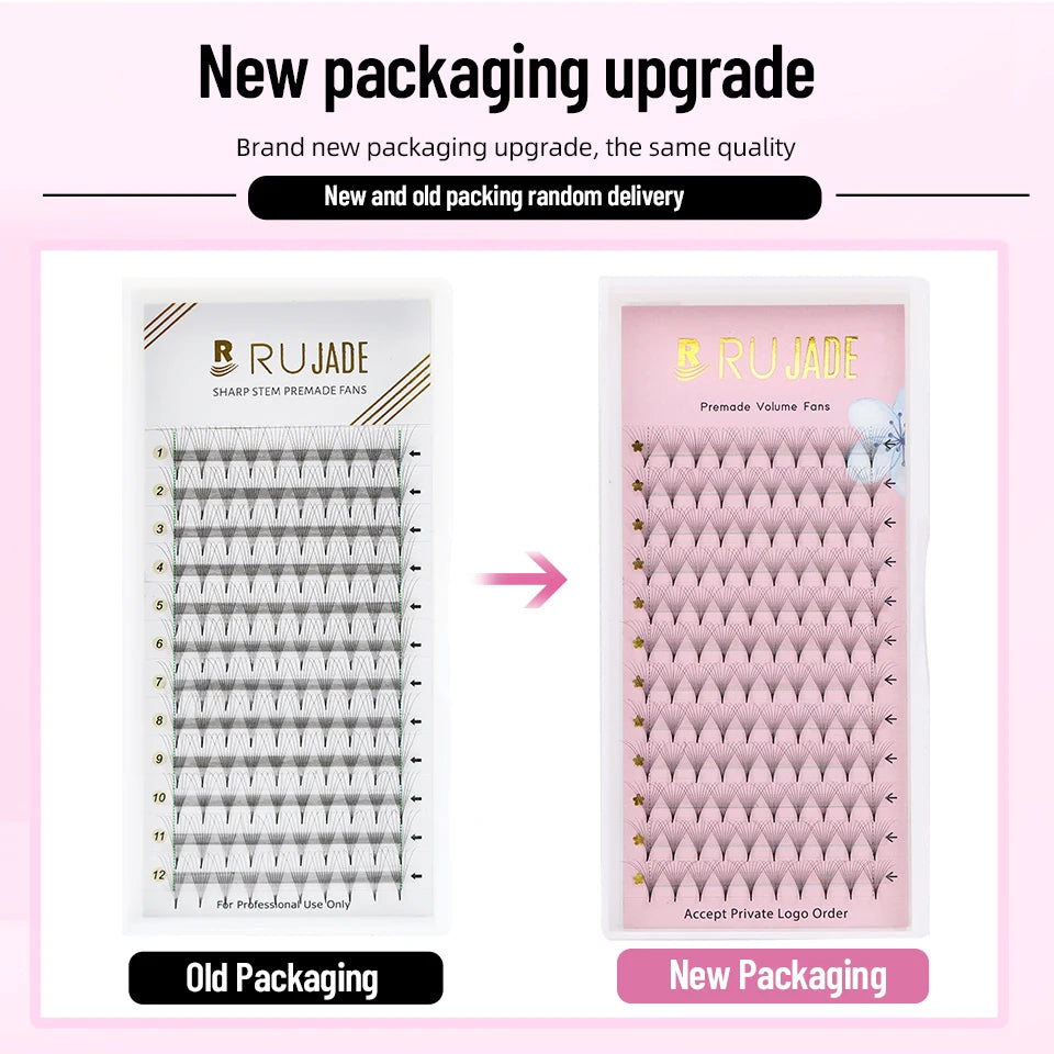 Pre-made Volume Fans Lashes, Sharp Stem, Pointy Base