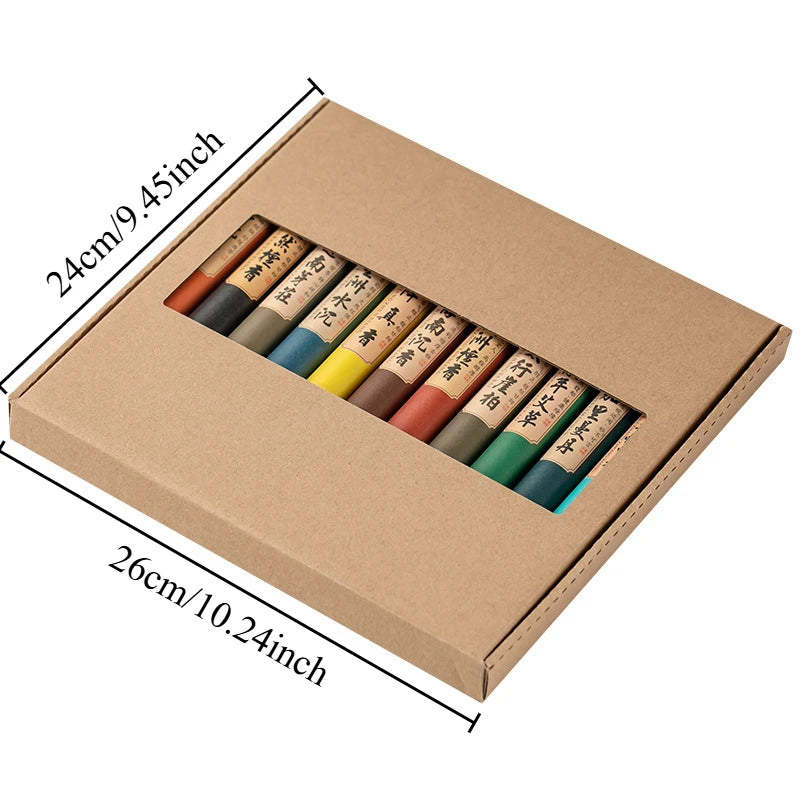 1 Box/11 Fragrances, Natural Wood Powder Incense and String Fragrance Gift Box Set, Suitable for Indoor Long-Lasting Fragrance