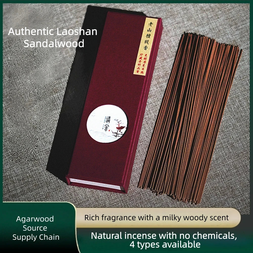 Natural Incense Sticks, Lao Shan Sandalwood, 40 Min Burn