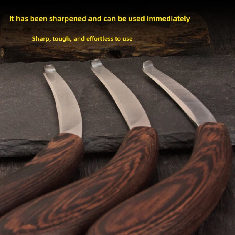 Agarwood Hook Knife Sharp Curved Wood Carving Tool for Incense Wood Slicing Cutting Whittling