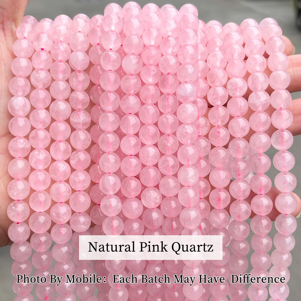 Wholesale Natural Stone Rose Quartz Bead Round Loose Spacer Bead 4 6 8 10mm for Jewelry Making DIY Bracelet Necklace Accessory
