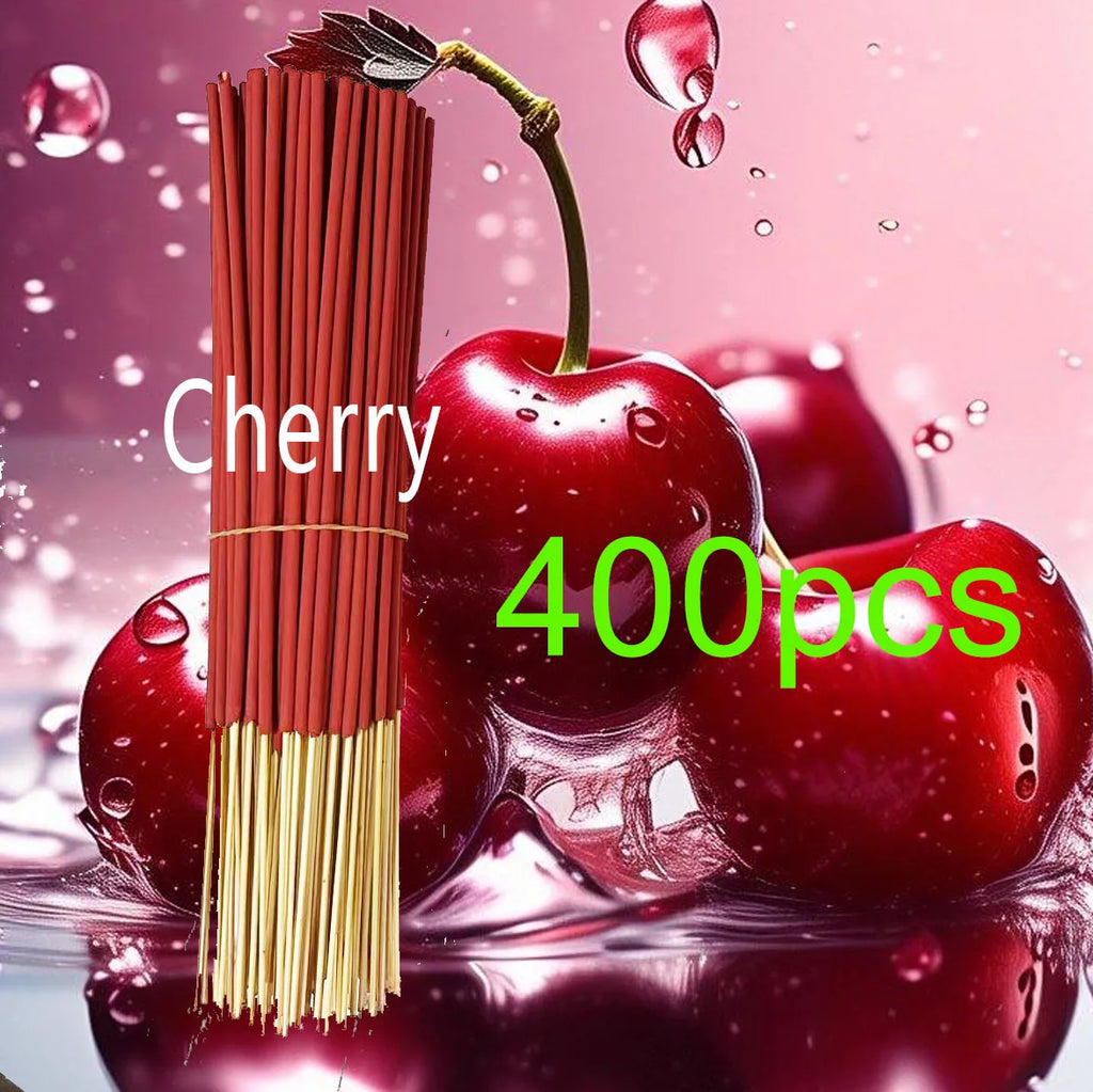 Handmade Cherry Scented Incense Sticks - 22.0cm Long-Lasting Artificial Wooden Incense Sticks, Safe and Non-Irritating for Indoor and Outdoor Use, Feather-Free Yoga and Meditation Decorations, Suitable for Camping, Travel, Garden, and Holidays (Halloween,