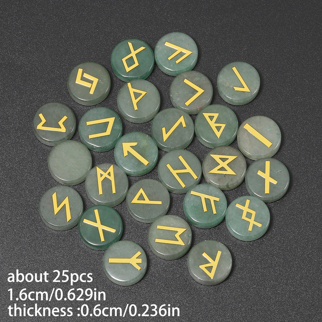 16mm Natural Paracord Norse Runes Beads 25pcs