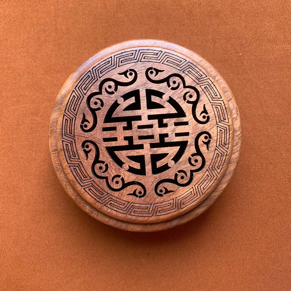 Free Shipping Vietnam Rosewood Incense Burner for 2-4Hr Coil Incense Portable wooden Incense holder With Fireproof Mat