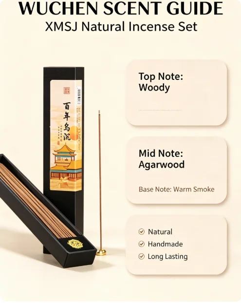 Hot Trending Wuchen Incense Sticks, Natural Agarwood Incense, 20g About 95 Sticks, Deep Woody Scent for Home Meditation Yoga