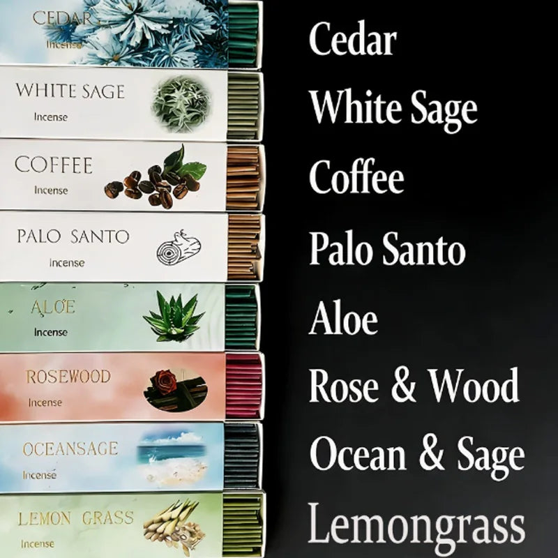 Long‑Lasting 8 Premium  Fragrance Options: Rose, Lemongrass, Ocean Sage, White Sage, Coffee, Cedarwood, and Sandalwood