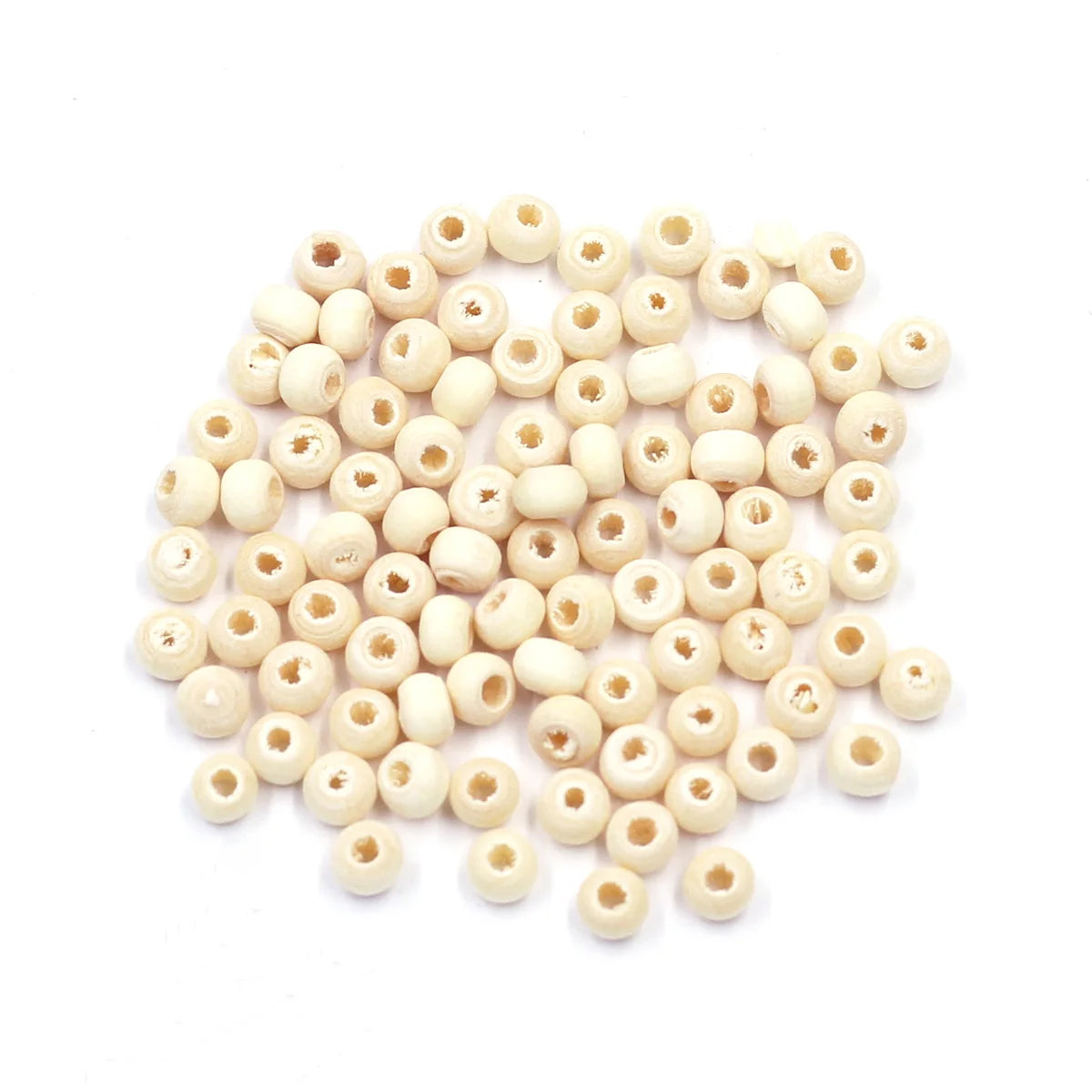 900Pcs Wood Spacer Beads Loose Seed Wooden Tiny Round Cute Natural Color For Charms Necklaces 4mm