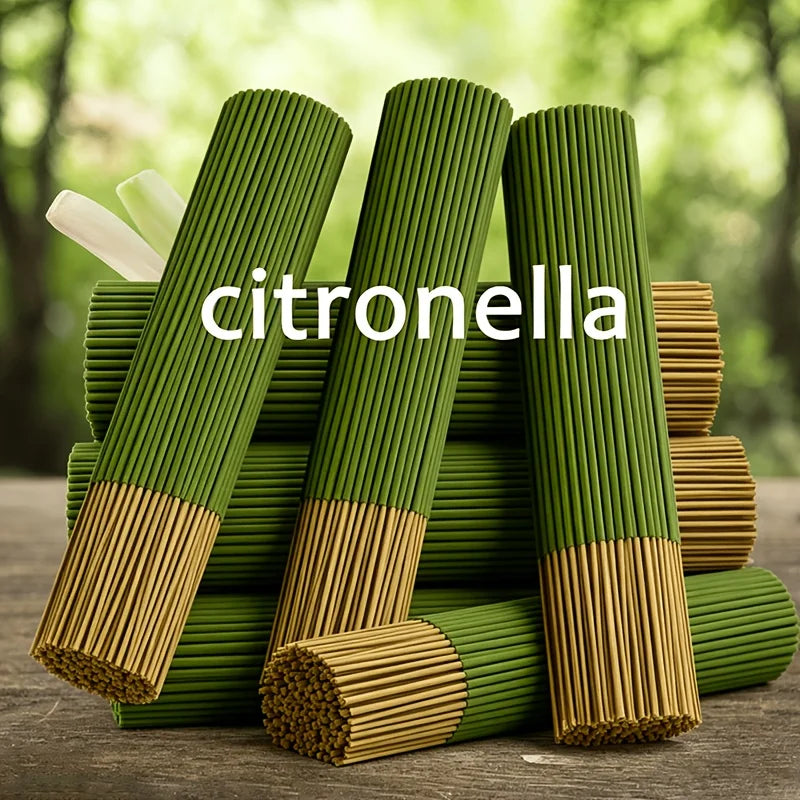 Citronella Scented Aromatherapy Sticks - 22.0cm Long Bamboo Incense Sticks, Long-Lasting Fragrance, Air Purification and Relaxation, 45-Minute Burning Time, Wood-Like Summer Scent, Suitable for Home, Camping, Garden, P