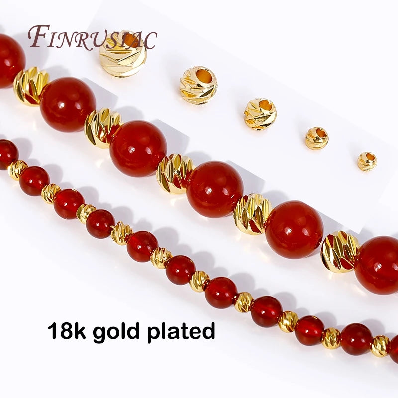 18K Gold Plated Spacer Beads 2.5-6mm Round Beads for Jewelry Making