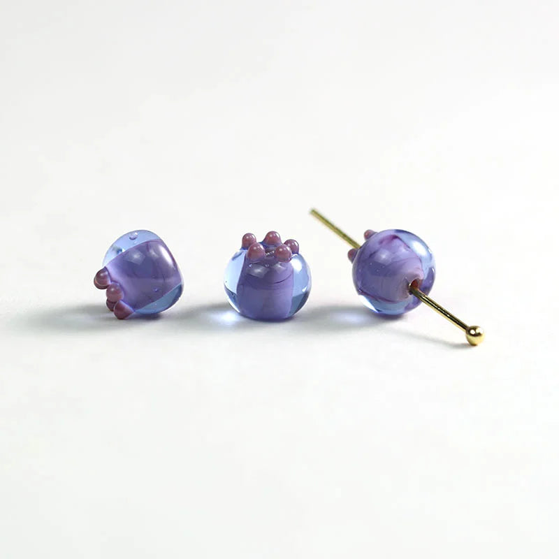 10pcs 12mm Blueberry Glass Beads Irregular DIY Jewelry