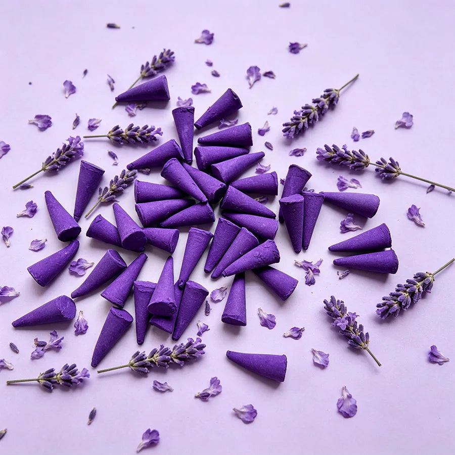 Premium Lavender Aromatherapy Cones, Naturally Handmade, Lavender Scent, Gentle and Sweet Fragrance, for Relaxation and Sleep, Cozy Home Fragrance, Yoga and Meditation, Indoor and Outdoor Use, Gift