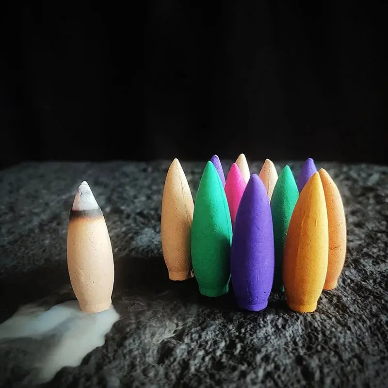 100g About 15 Pieces Oversized Natural Backflow Incense Cones 30 Minutes Sandalwood Scents for Home 6cm Cone Incenses Bulk Sale