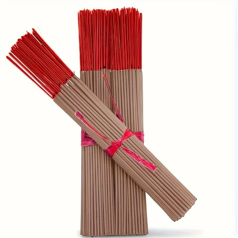 100 Japanese Sandalwood Incense Sticks - 32.5cm Long Exotic Incense Sticks with Red Sticks, Bamboo Sticks for Yoga, Meditation, and Positive Energy, 45-60 Minutes Burning Time, Natural Wood Design, Meditation Accessories, Stylish Packaging, Smooth Texture