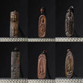 1PCS Agarwood Carved Flower Buddha Statues Pendant Handle Piece Double-sided Carved Lucky Nafu Ping An Brand Wen Play Wood