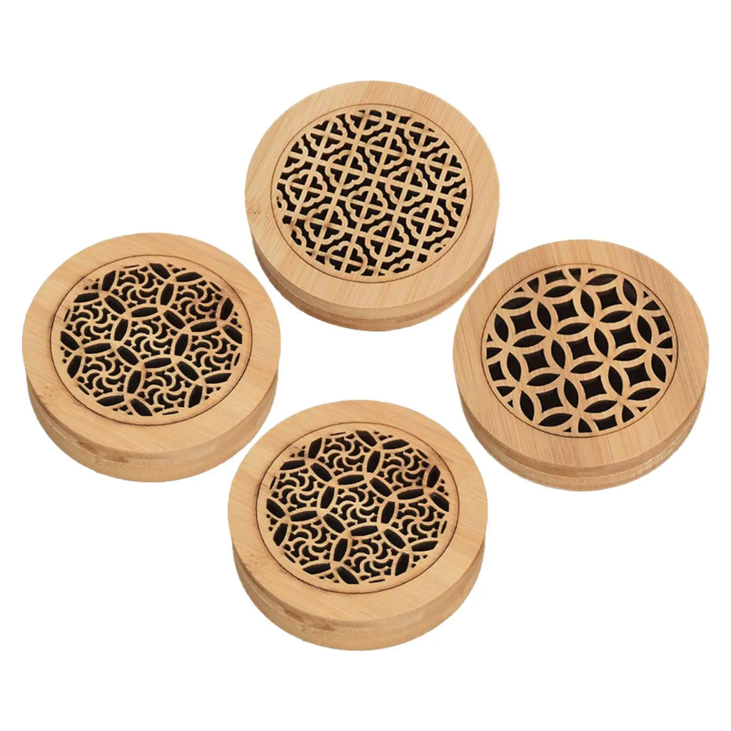 Wood Incense Burner Box Kitchen Wooden Chinese Style Housewarming Furnace Livingroom Incense Burning Round Ash Catcher with Lid