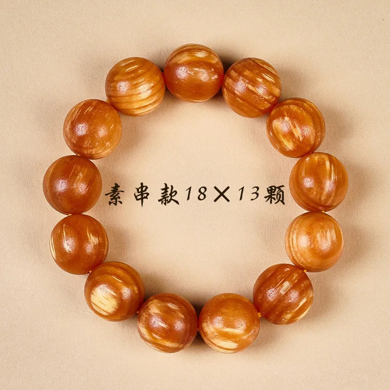 Amber Wood Beads Bracelet 20mm Ethnic Style