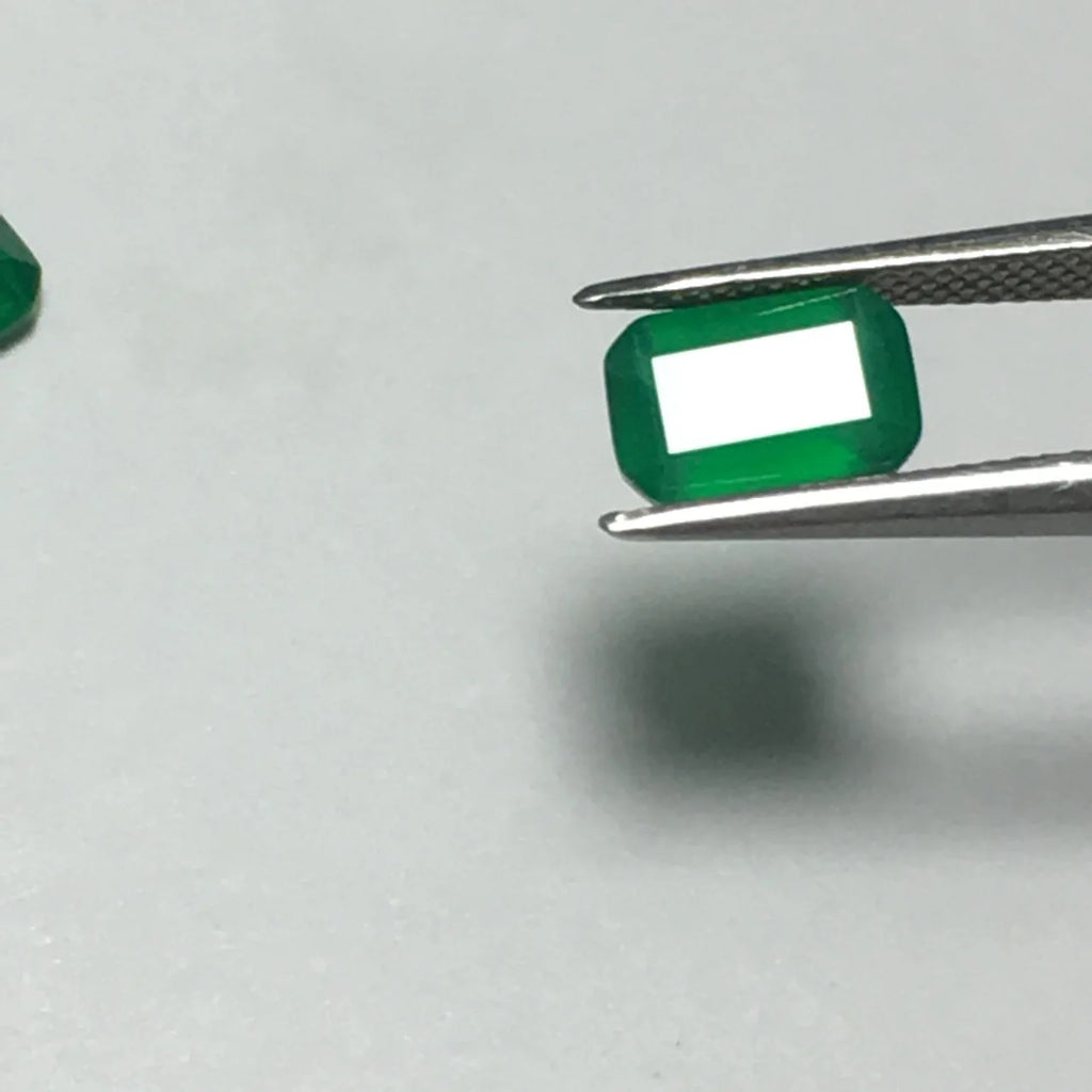 Factory Wholesale 100% Real Natural Emerald Cut Shape Green Agate Gemstone Loose Gems Diy Material for Jewelry 2/3- 9/14