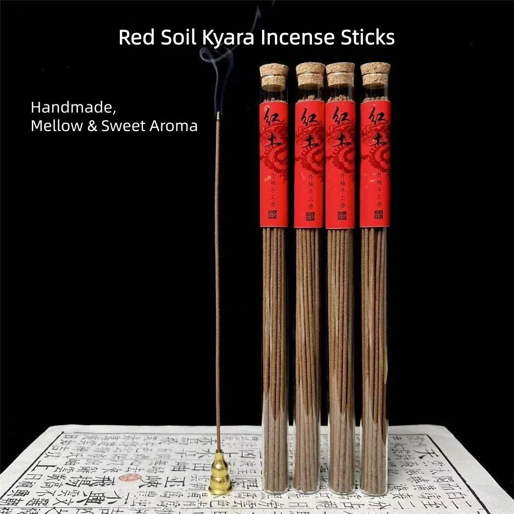 15 Stars Red Soil Kyara Handmade Incense, Natural Hainan Agarwood Sticks, Long Lasting Aroma for Home Use, Oud Incense Sticks