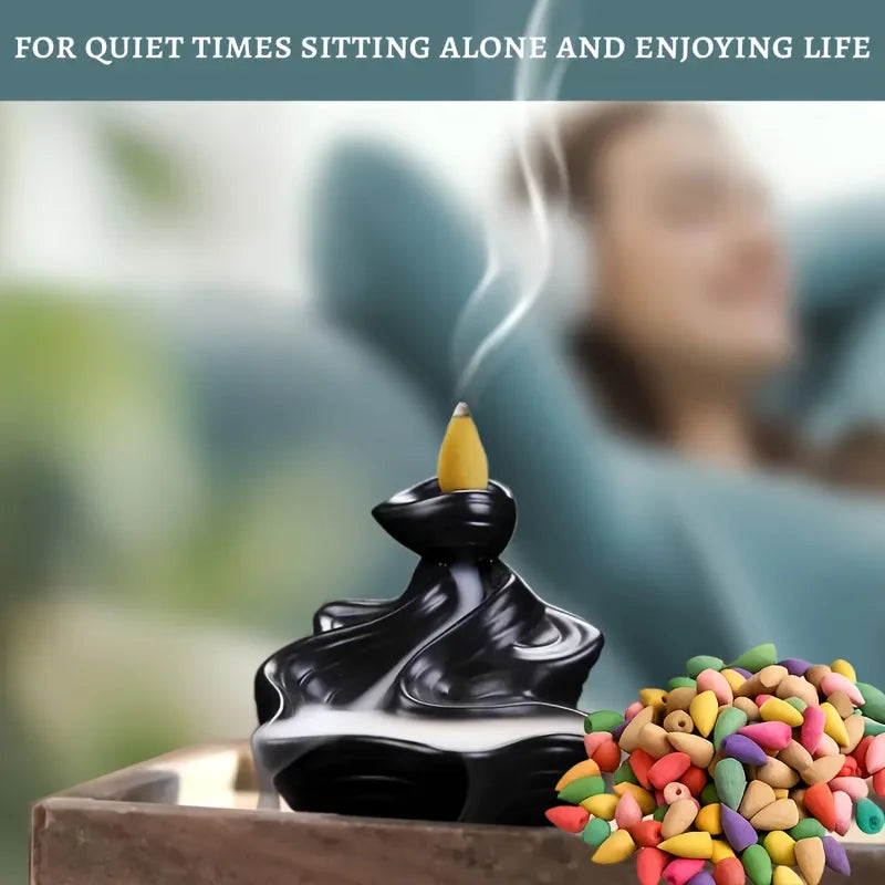 98/198/297 Pieces of Natural Backflow Incense Cones | 9 Types of Natural Fragrance |   Cleanse the Body and Mind |   Suitable for Meditation, Relaxation, and Holiday Gifts |   Simple and Elegant Packaging |   Multi-Scent Set