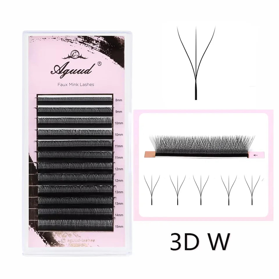 AGUUD 4DW Clover Lashes 3D Brown Premade Fans