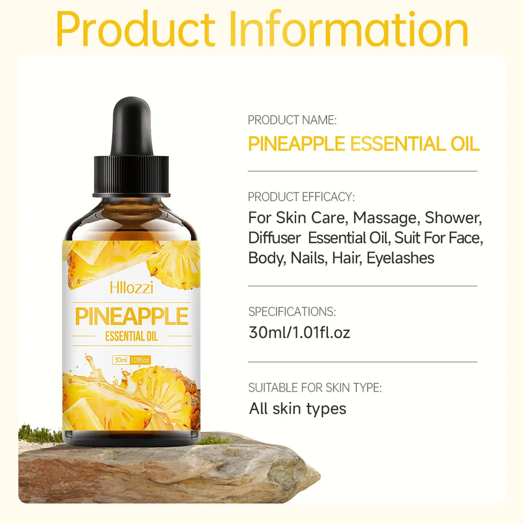 Pineapple Facial Oil deeply nourishes, fresh fruity scent, for skin care, reduces dry hair, suitable for dry hair, unisex