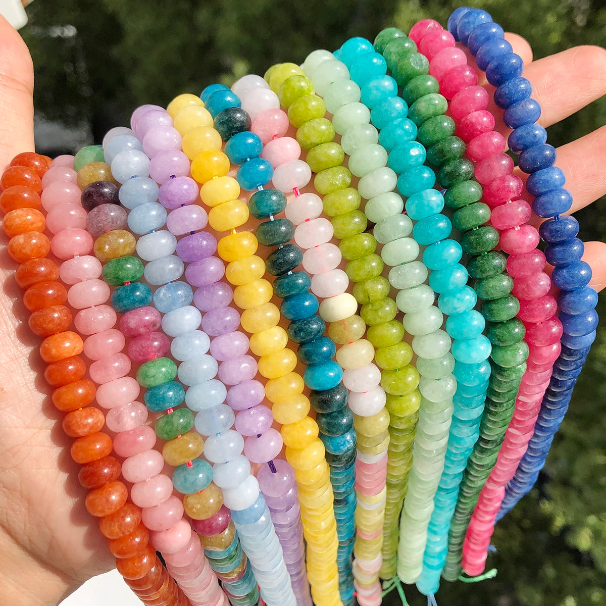 Natural Stone Rondelle Beads 5x8mm, 75pcs