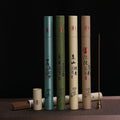 1Box Sandalwood / Agarwood / Mugwort / Cliff Cypress Incense Sticks With 1 Metal Incense Burner for Simple Home Decor
