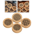 Wood Incense Burner Box Kitchen Wooden Chinese Style Housewarming Furnace Livingroom Incense Burning Round Ash Catcher with Lid