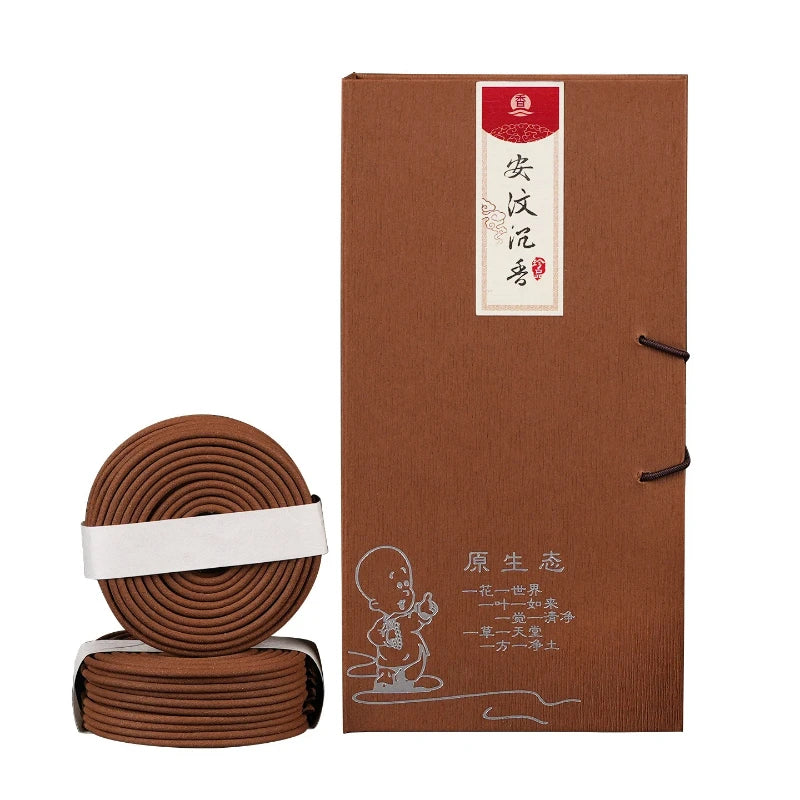 4-Hour Indonesian Agarwood Incense Coil Household Indoor Gift Box Temple Worship Study Rooms Office Calms Mind Promotes Sleep