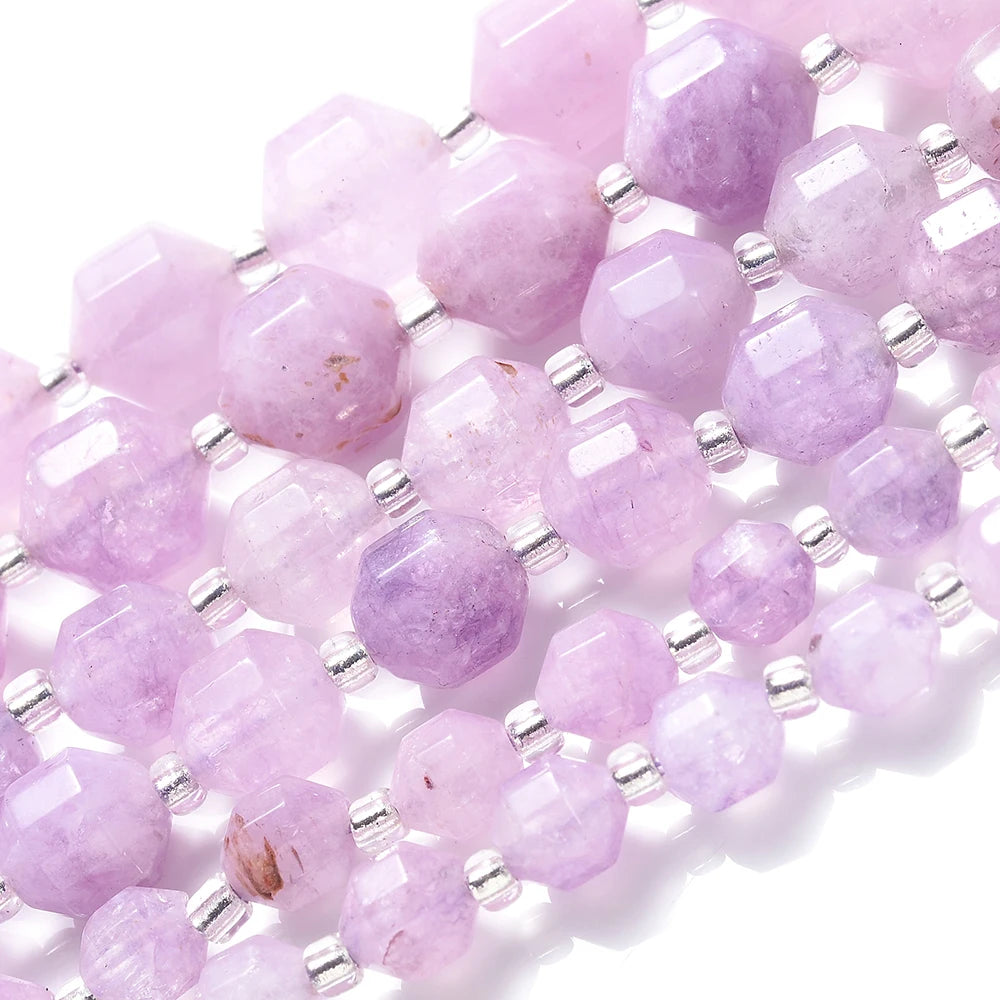 Natural Stone Beads Purple Crystal Morganite Chalcedony Agates Jades Beads For Jewelry Making Handmade Bracelet Necklace 4-10MM