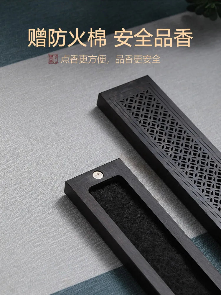 Ebony Wood Lying Agarwood Stick Incense Burner Box Household Indoor Incense Holder Aromatherapy Decor Gift