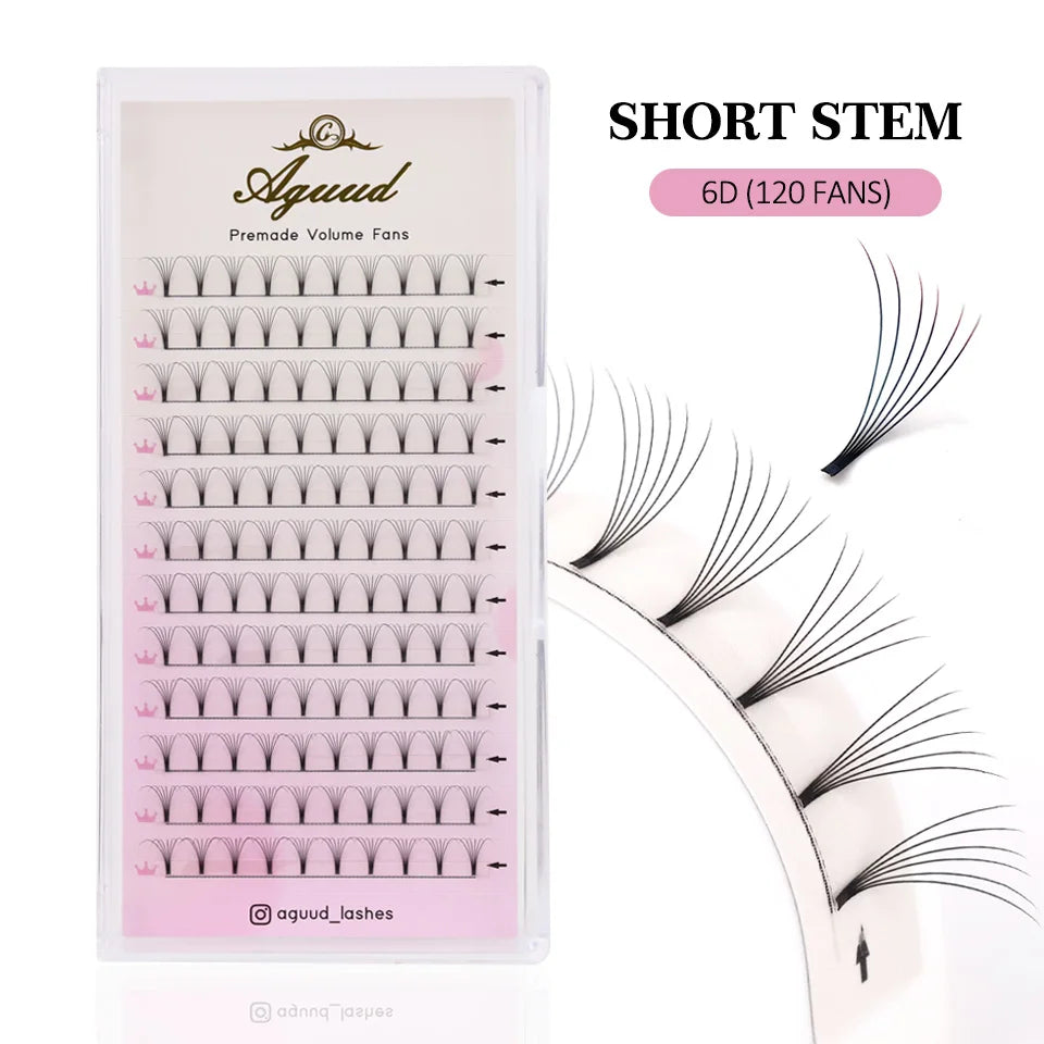 AGUUD Short Stem 3D-6D Premade Volume Fan Lashes