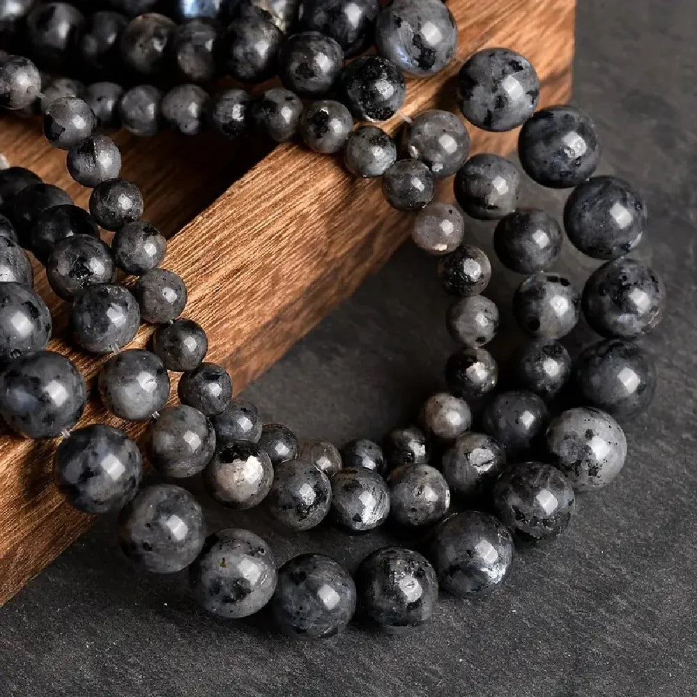 Natural Black Labradorite Beads 10mm Round 15 DIY Jewelry