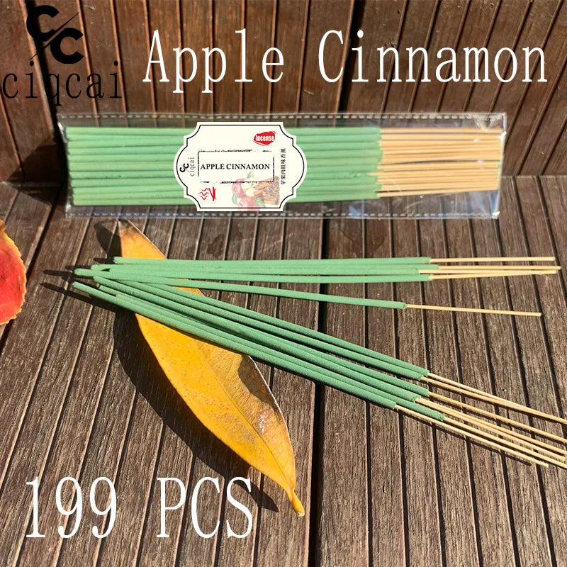 Apple Cinnamon Scented Premium Incense Sticks, 12cm / 4.72inch Natural Aromatherapy Incense Sticks, Made Purely by Hand from Apple and Cinnamon Fragrant Powder, with a Strong and Long-Lasting Scent, Refreshing and Invigorating, Purifying the Air, Suitable