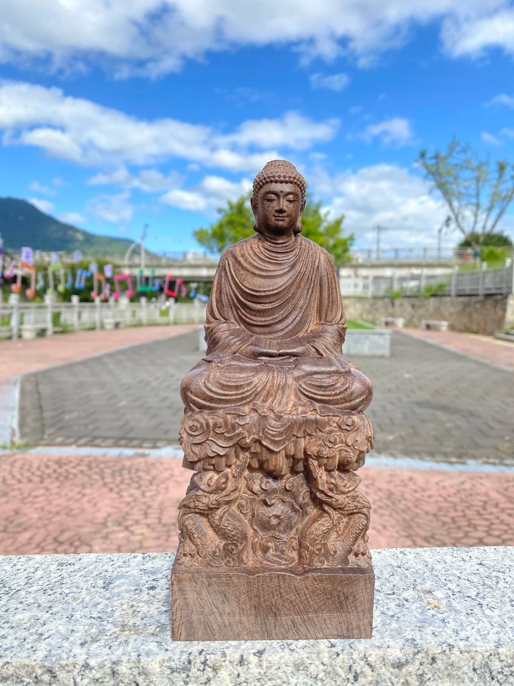 Hand-Carved Agarwood Buddha Statue 20cm 30cm