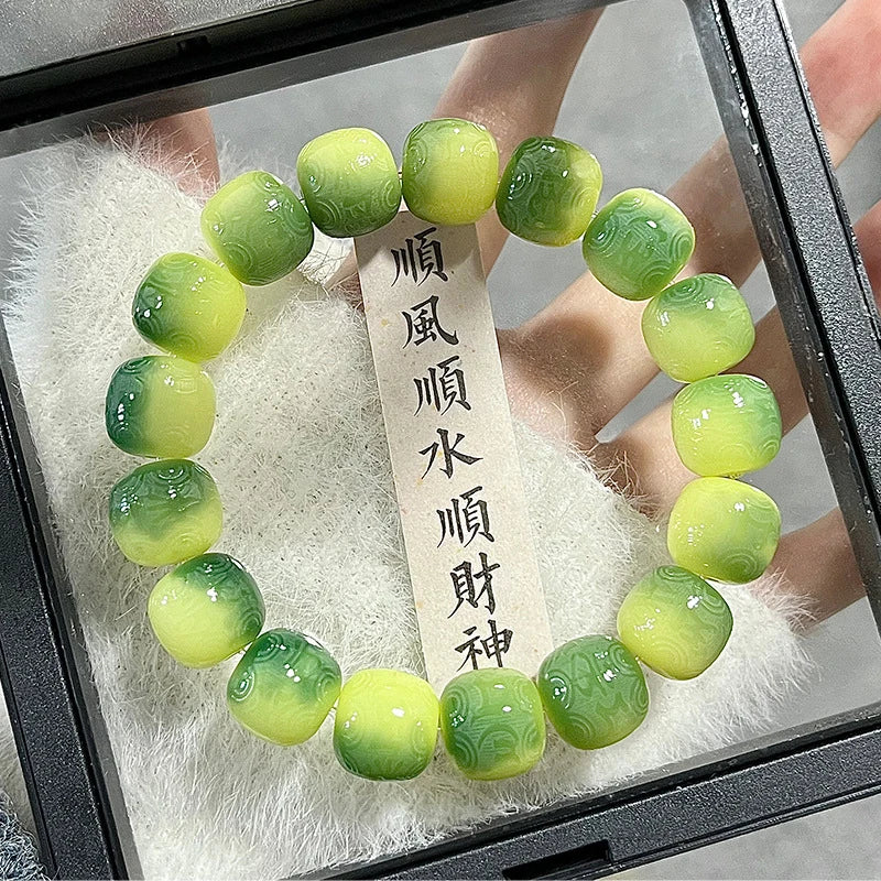 12mm Natural Bodhi Root Beaded Men Six Words Mantra Buddhist Buddha Meditation Bead Bracelet Women Prayer Rosary Bracelet Decor