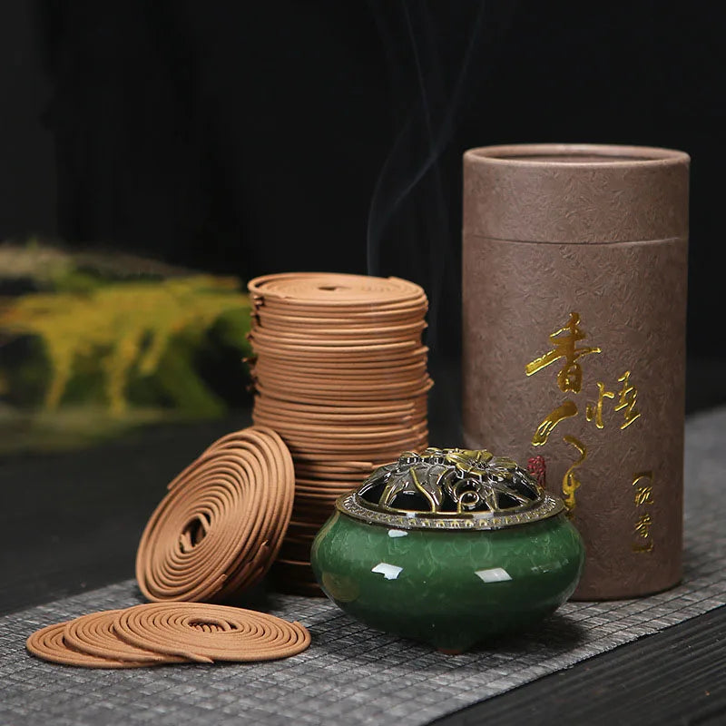 4 Hour/Coil, 120 Coil 48 Coil Optional, Natural Round Household Infusion Diffuser, Fragrance Living Room Toilet Odor Eliminate, Mori-Acid Woven Natural Sediment Mugwort Bags Mixed Packaging Enzyme Tide Purification Air