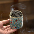 Retro Ru Kiln Ceramic Incense Burner Small Household Indoor Tea Ceremony Incense, Agarwood and Sandalwood Aroma Diffuser Tools