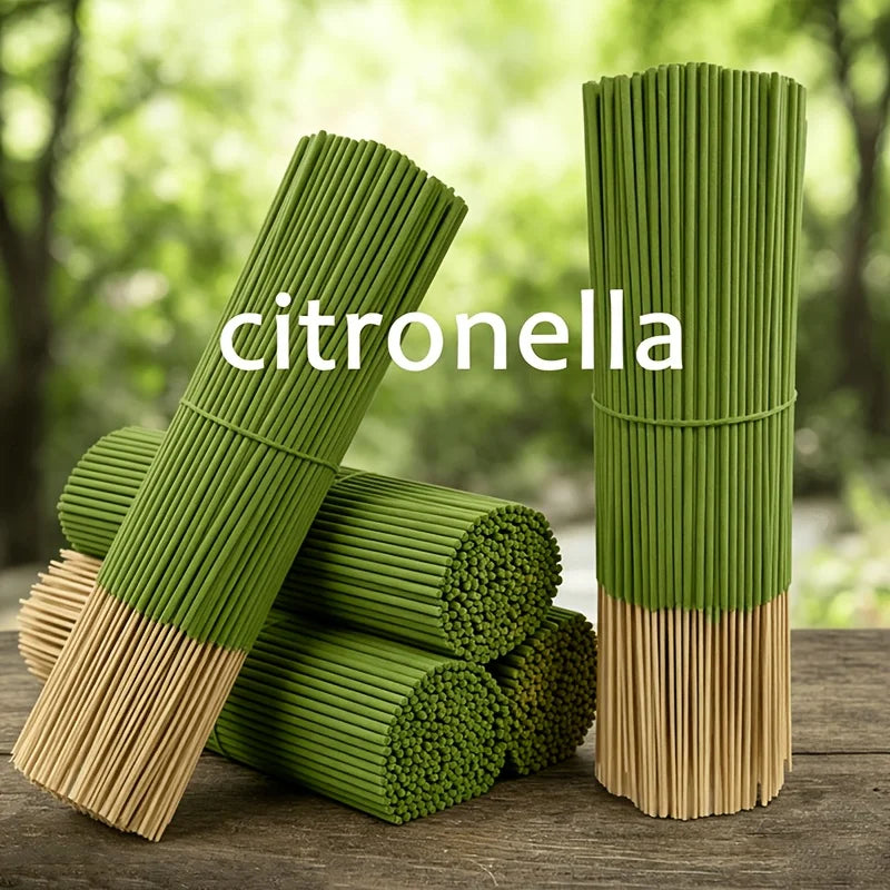 Citronella Scented Aromatherapy Sticks - 22.0cm Long Bamboo Incense Sticks, Long-Lasting Fragrance, Air Purification and Relaxation, 45-Minute Burning Time, Wood-Like Summer Scent, Suitable for Home, Camping, Garden, P