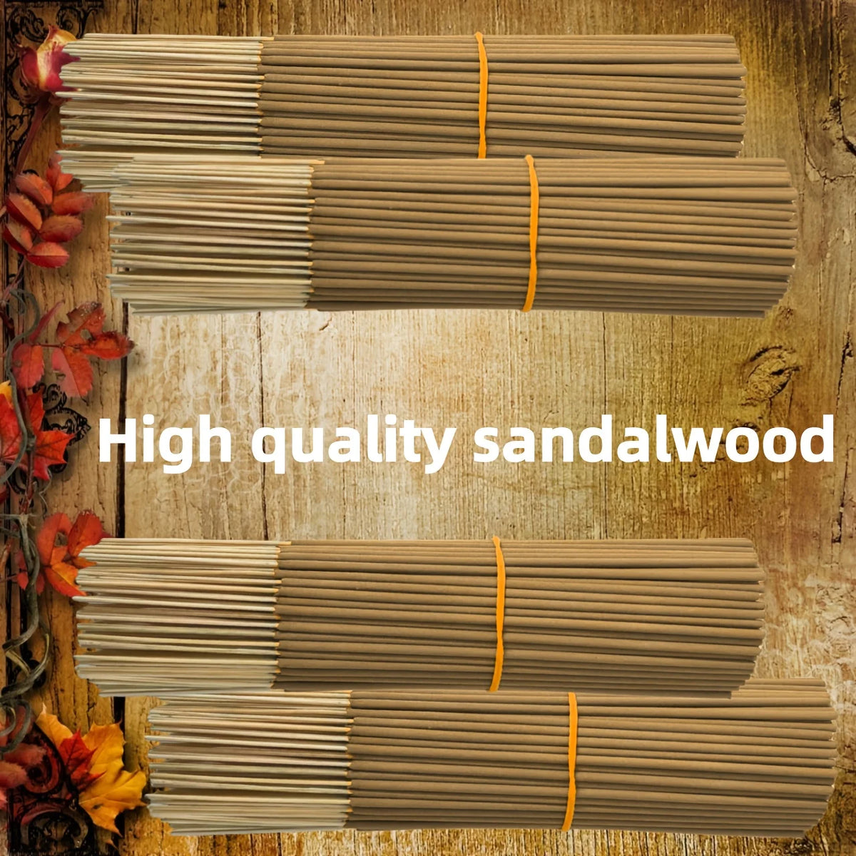 High-Quality Sandalwood, 25/52/102/178 Sticks of High-Quality Natural Sandalwood Incense, Suitable for Home Air Purification, Meditation, Long-Lasting Fragrance, Spiritual Purification, Yoga, Office, Tea Room, Camping, and Travel, Perfect for Halloween