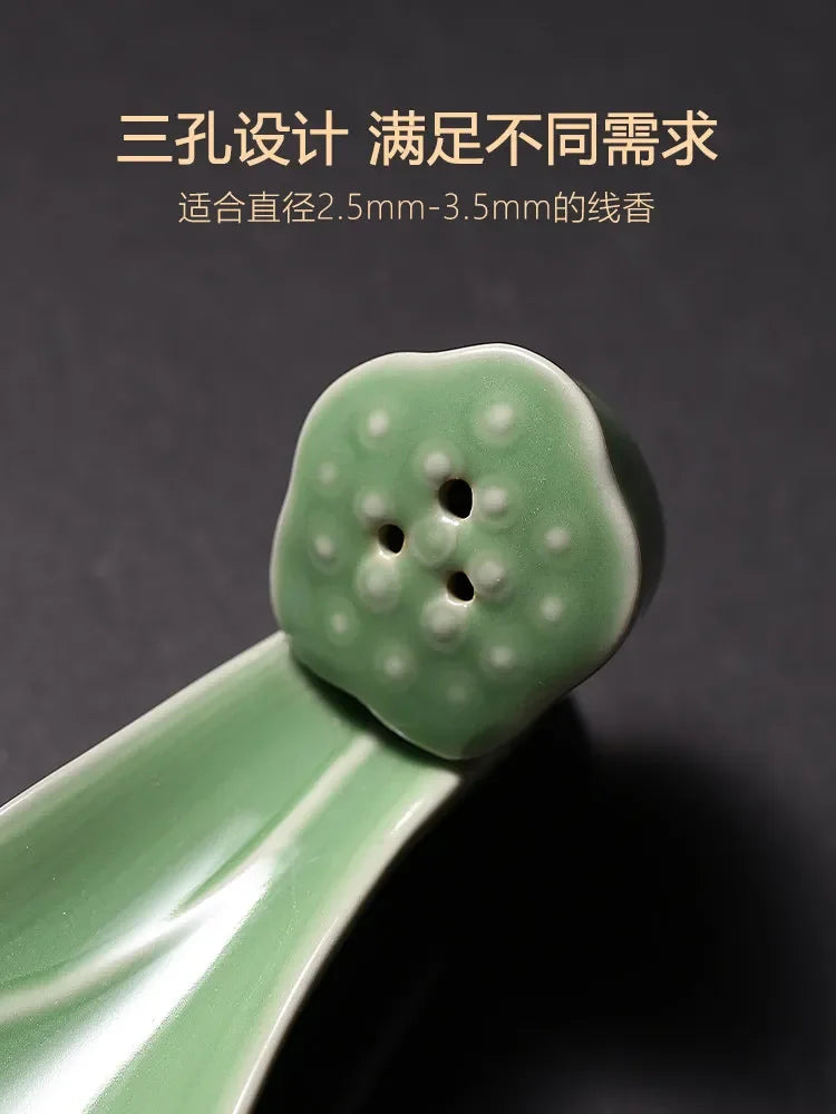 Ceramic lotus Line Incense Insert Sandalwood agarwood Household Indoor Study Incense Lighter lotus Lying Incense Burner Purifi