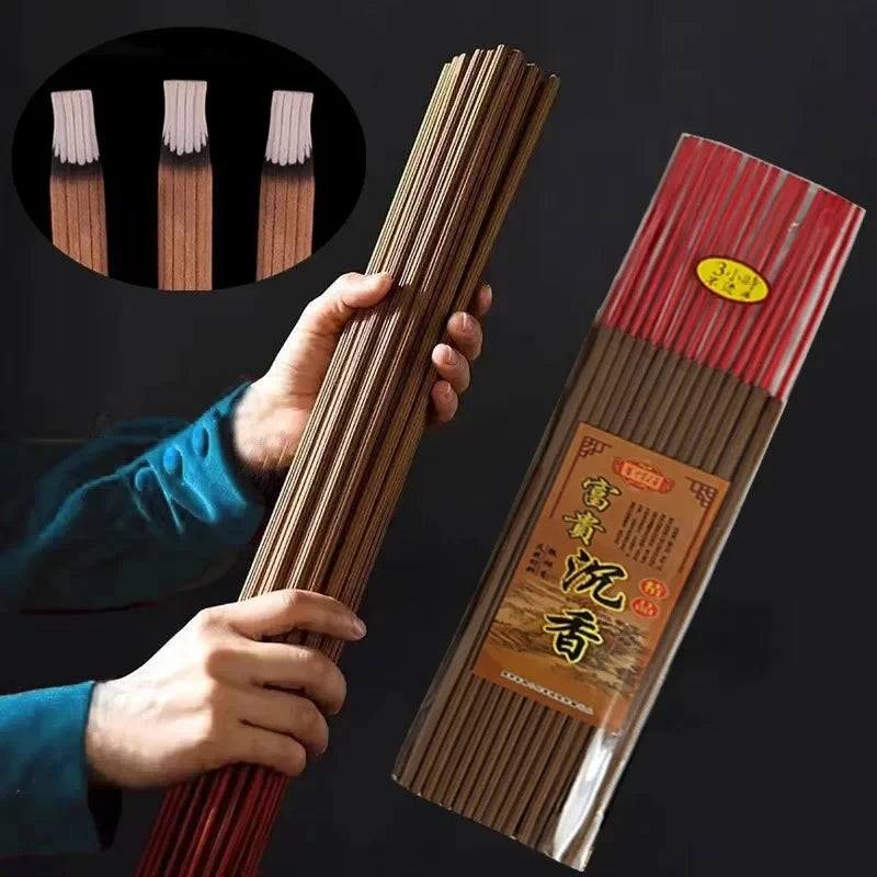 50cm Natural Agarwood Bamboo Stick Incense Home Temple/Buddhist Hall/Soothing Purification/Meditation Aromatherapy Joss Stick