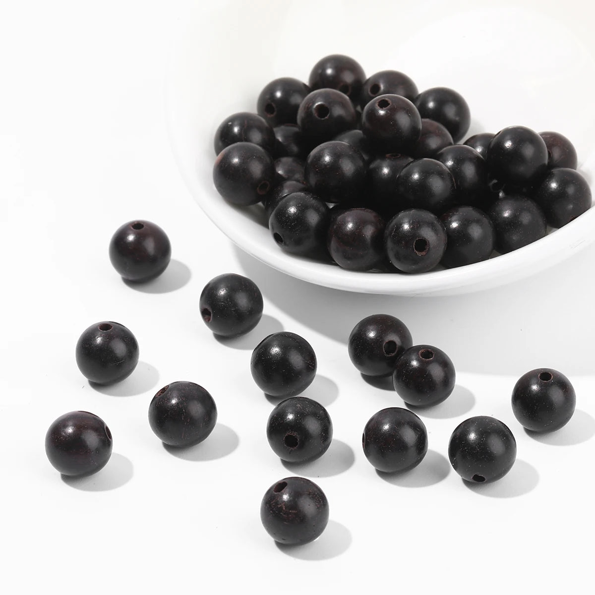 50 Pcs/lot Natural Black Sandalwood Bead Round Loose Spacer Buddha Wooden Bead For Jewelry Making Diy Necklace Bracelet Supplies