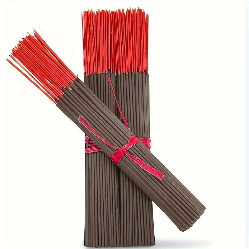 100 Japanese Sandalwood Incense Sticks - 32.5cm Long Exotic Incense Sticks with Red Sticks, Bamboo Sticks for Yoga, Meditation, and Positive Energy, 45-60 Minutes Burning Time, Natural Wood Design, Meditation Accessories, Stylish Packaging, Smooth Texture