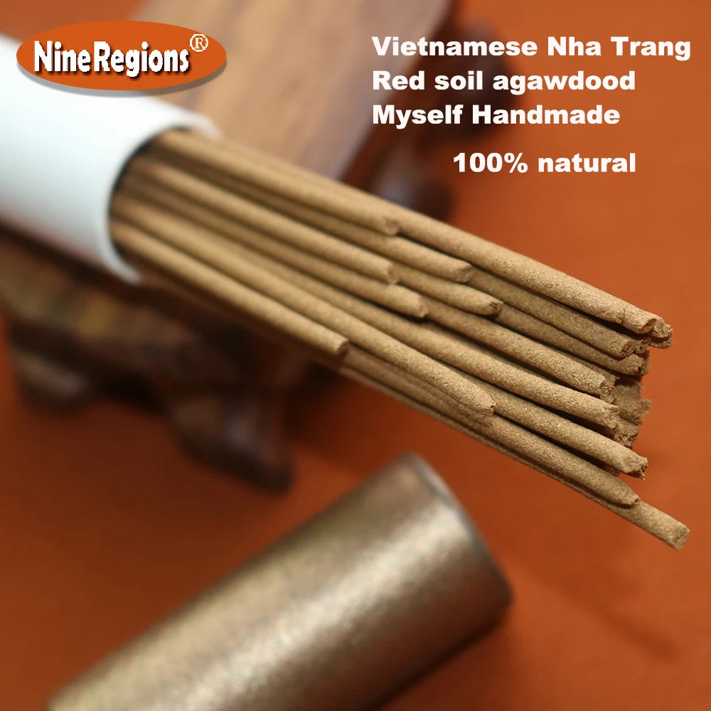 Authentic Natural Vietnamese Phuoc-Son Red Soil Oud Wood Decor Incense Stick 20g Self-Handmade For Meditation Home Indoor Yoga