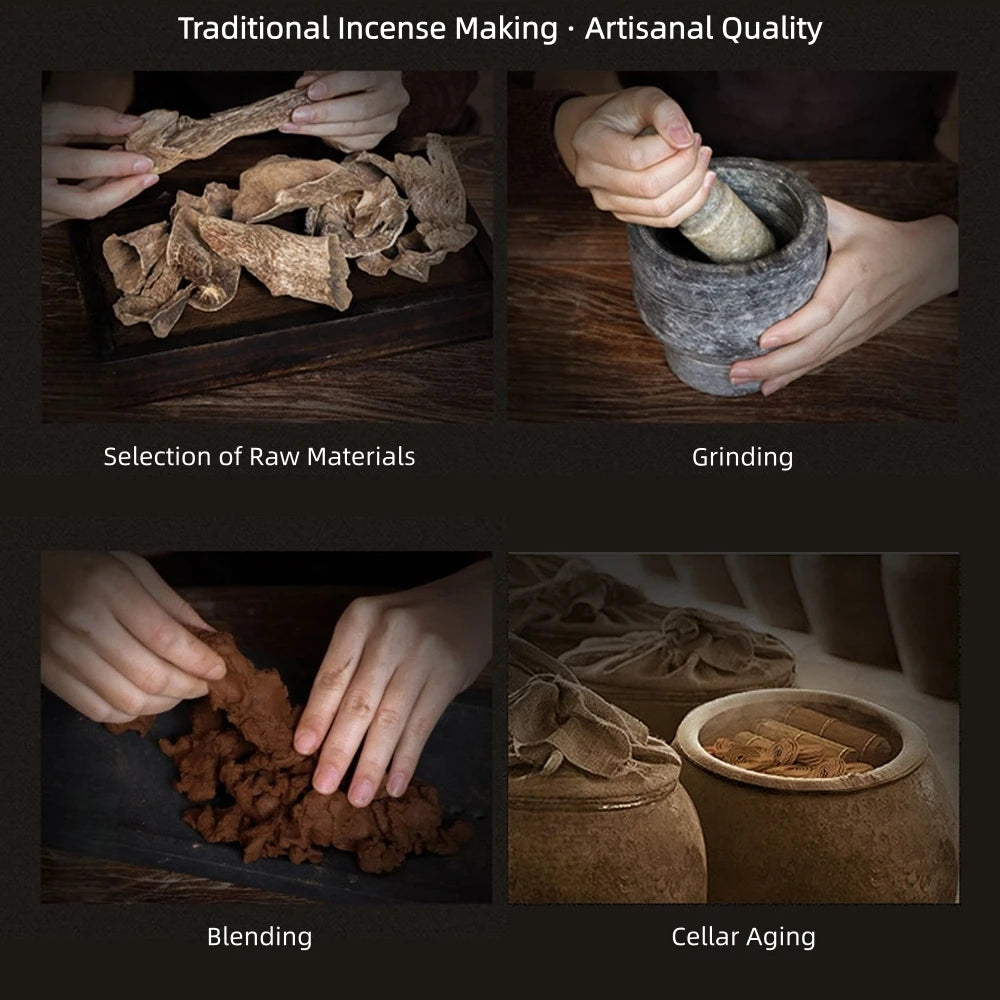 50pcs Kyara Insect-Damaged Agarwood Coil Incense